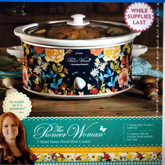RARE NIB The Pioneer Woman Fiona Floral 5 qt. Slow Cooker Crock Pot - Picture 2 of 4